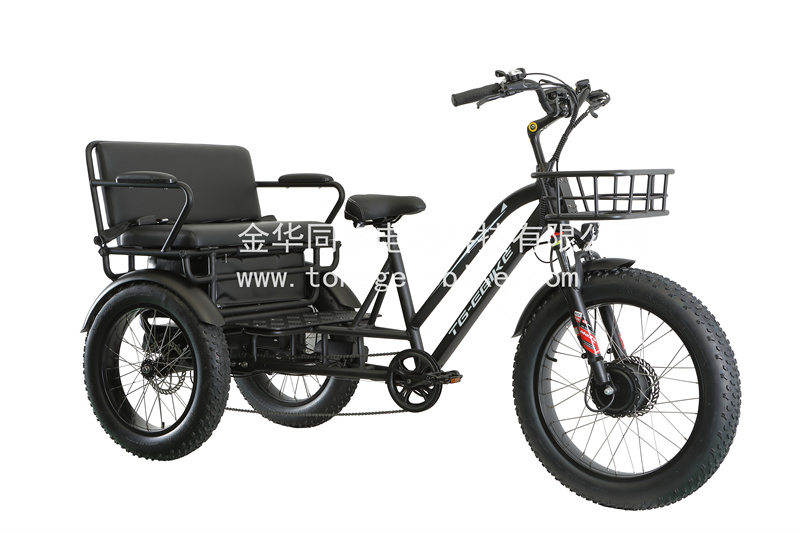 24寸载人三轮车电动三轮车带座椅锂电车电动自行车